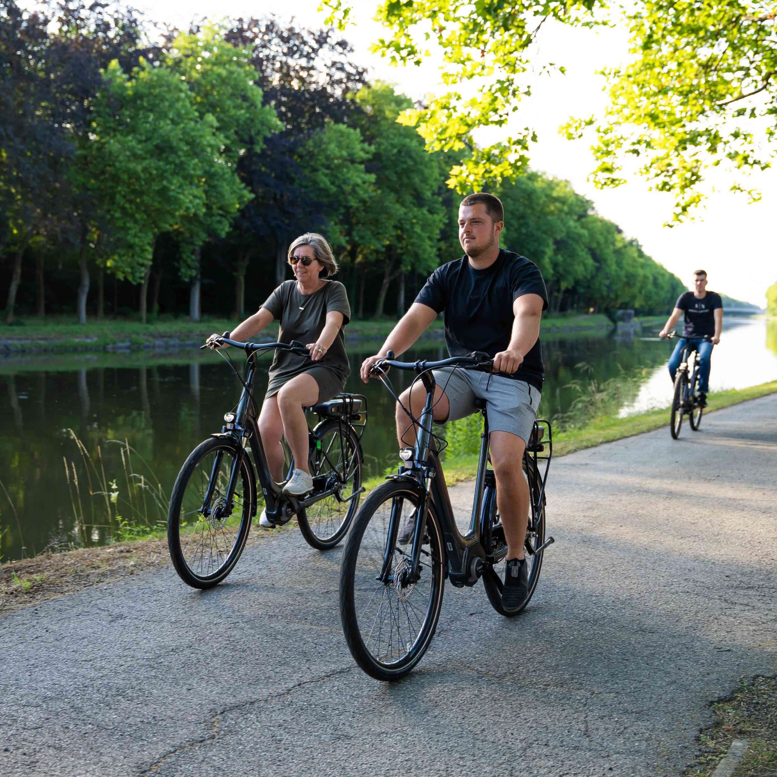 Fietsers op een Veluwepad