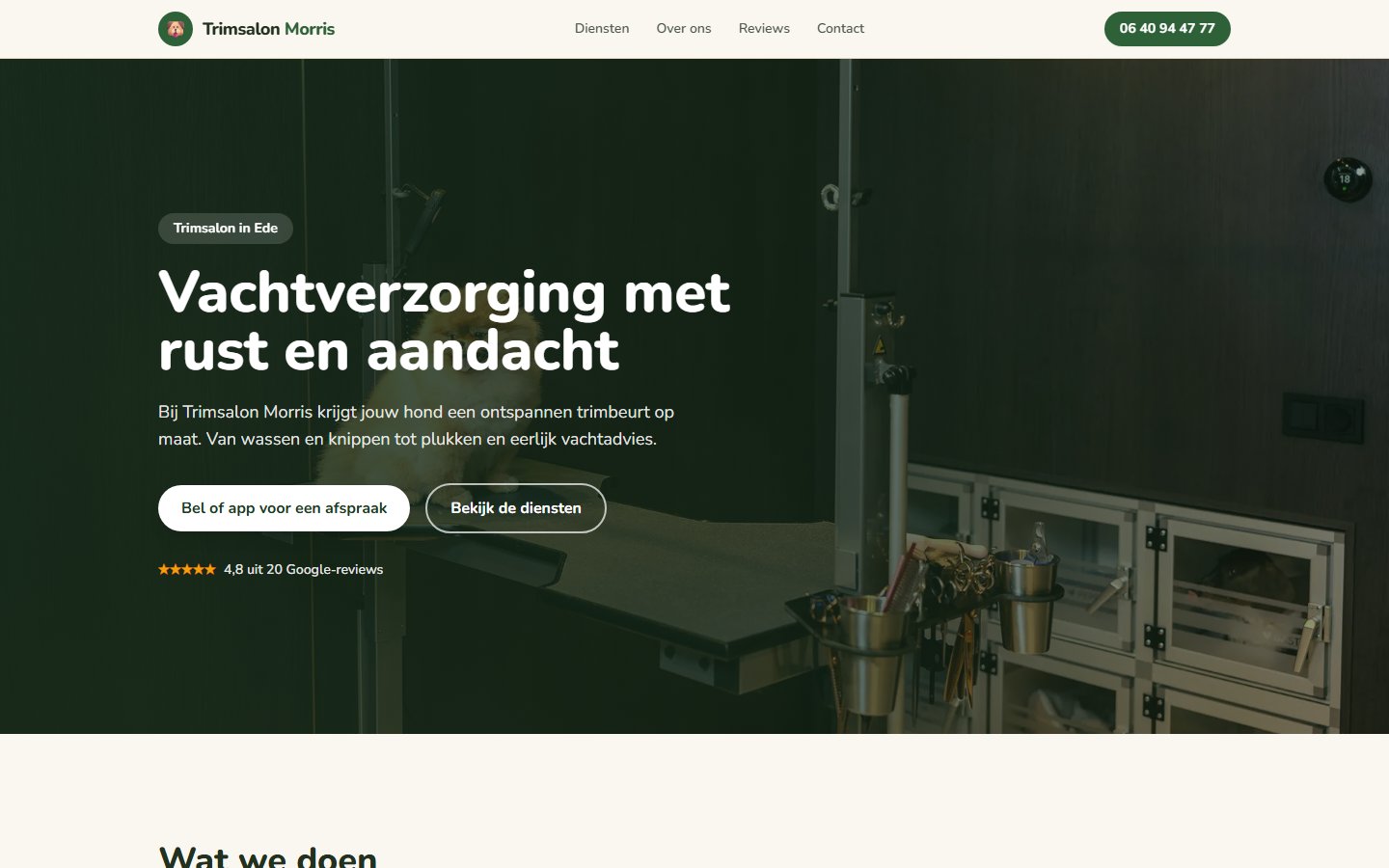 Website-ontwerp: Hondentrimsalon, Ede